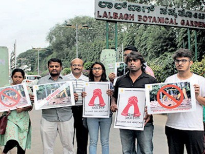 Protest In Bengaluru Over Demolition Of Krumbiegel Hall