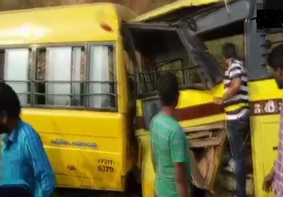 50 Students Injured In Bus Collission In AP