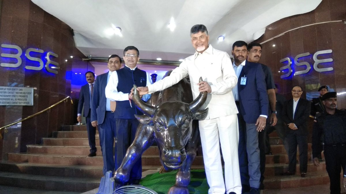 AP CM Chandrababu attends ‘Amaravati Bond 2018’ listing ceremony at BSE 