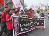 Left parties bring out 'go back Trump' rallies in Bengal