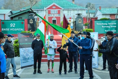 Army soldier starts Kashmir to Kanyakumari ultra marathon