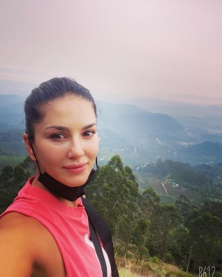 Sunny Leone goes for morning hike in Kerala