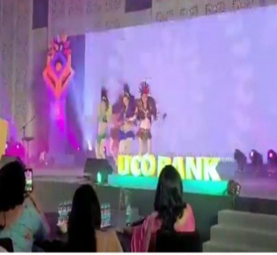 Scantily clad female dancers entertain UCO Bank staff at party hosted by SBI Life