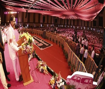 TRS celebrates foundation day on grand scale