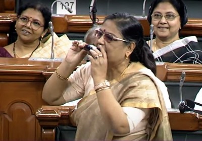 Trinamool MP bites raw brinjal in Lok Sabha to highlight pain over LPG price hike