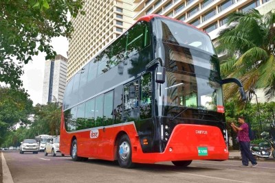 Gadkari launches India's first electric double-decker bus