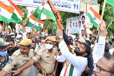 Sack Telangana minister for firing in air, demands BJP