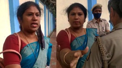 'Give work to all anchors': Woman protests outside K'taka CM's house