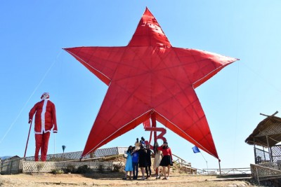 Assam Rifles erects NE's largest Christmas star in Mizoram