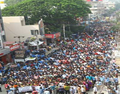 Rally in support of three capitals in Tirupati ahead of Amaravati farmers' meet