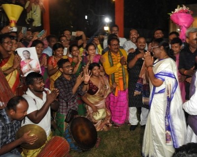 Festive mood at Droupadi Murmu's residence in Delhi