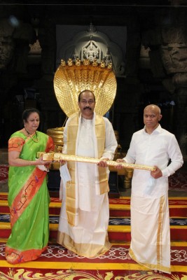 Hyderabad bizman donates Rs 1 cr gold sword to Tirupati deity