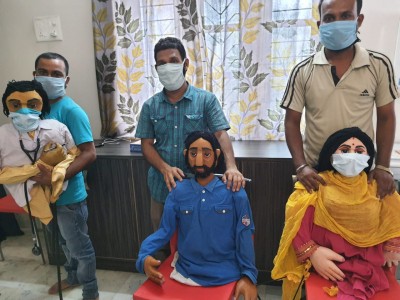 Covid awareness campaign through puppetry in NE India