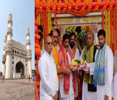 Congress leaders pray at Charminar temple amid row