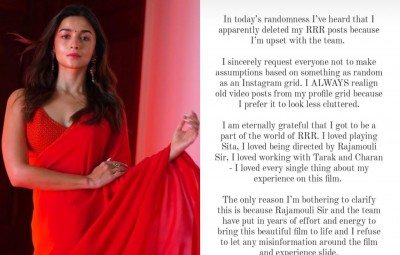 Alia Bhatt on rumours of her being unhappy with 'RRR' team: I declutter my Instagram always