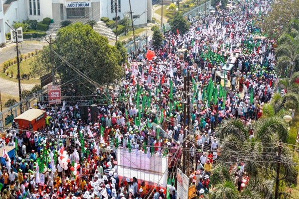 Tribal party's mega rally rocks Tripura politics