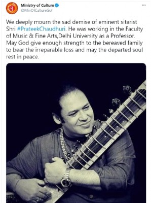 Sitarist Prateek Chaudhuri dies at 49