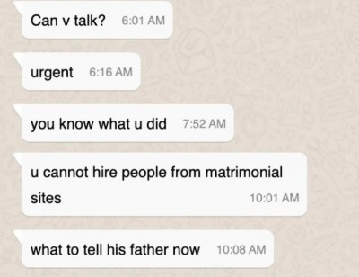 B'luru fintech Co-founder offers job to matrimonial match, chat with father goes viral