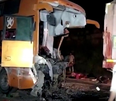 15 killed as bus rams into truck in MP's Rewa