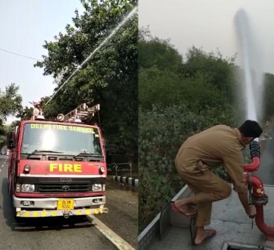 Amid rising pollution, Delhi Fire Service starts sprinkling water at 13 hotspots