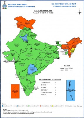 lack of monsoon trough causes deficit rains in most of NE states