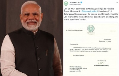 Telangana CM KCR greets PM on birthday