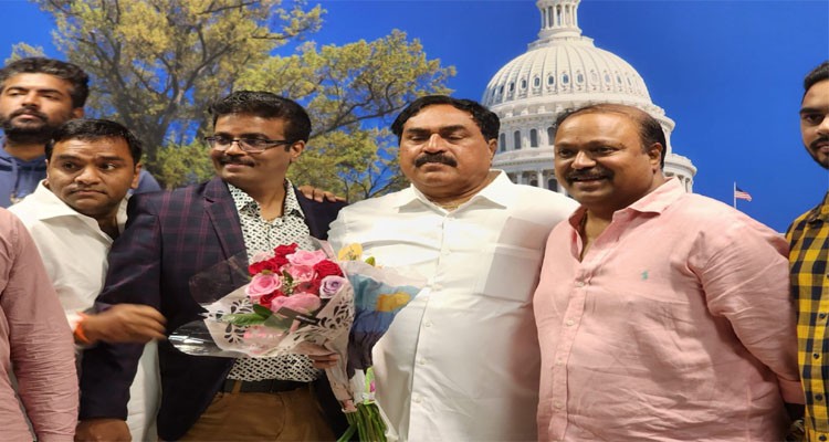 అమెరికాలో మంత్రి ఎర్రబెల్లికి ఘనస్వాగతం