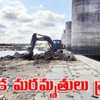 మేడిగడ్డలో కొనసాగుతున్న తాత్కాలిక పనులు